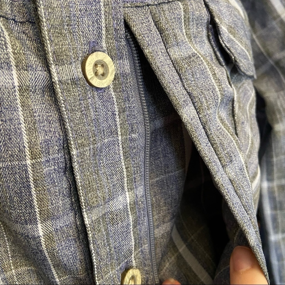 Wrangler Outdoors Long Sleeve Plaid Utility Shirt with Roll Up Sleeves Button L - Picture 5 of 12